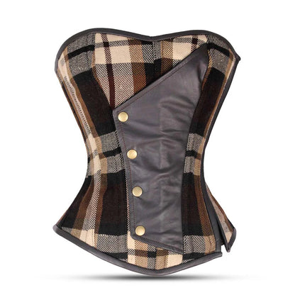 Brown lace corset top - overbust corset