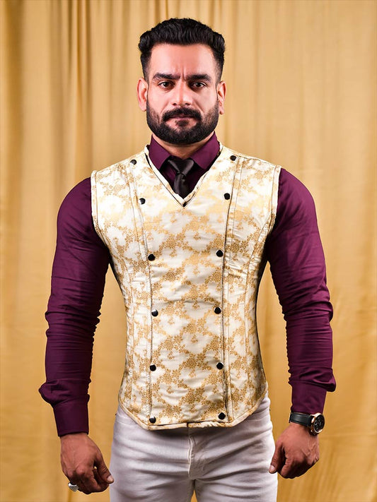 Vest corset top - Brocade Mens Corset