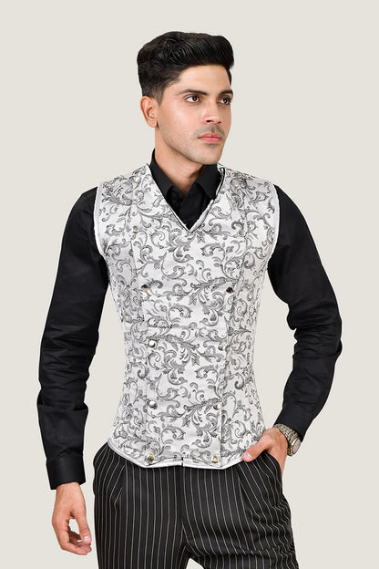 Brocade Men corset vest : Waist Training Corset