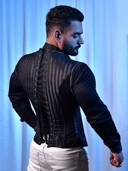 Corset Vest Male - Brocade Men Corsets