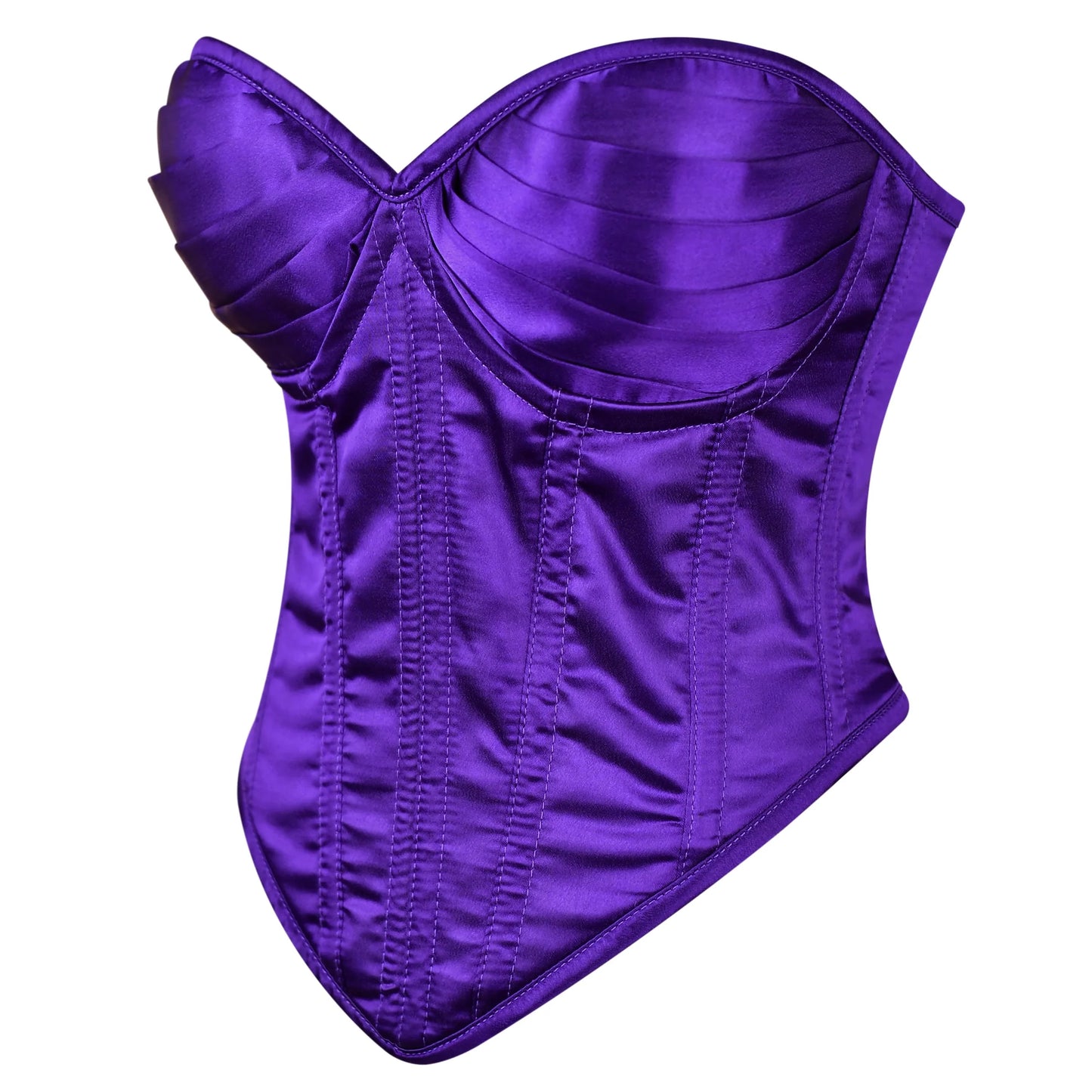 Purple Satin corset top - Overbust Corset
