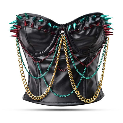 Black Steampunk Corset Plus Size - Over bust Corset