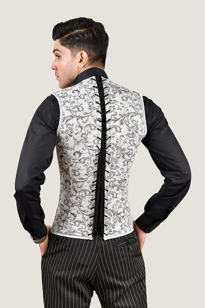 Brocade Men corset vest : Waist Training Corset