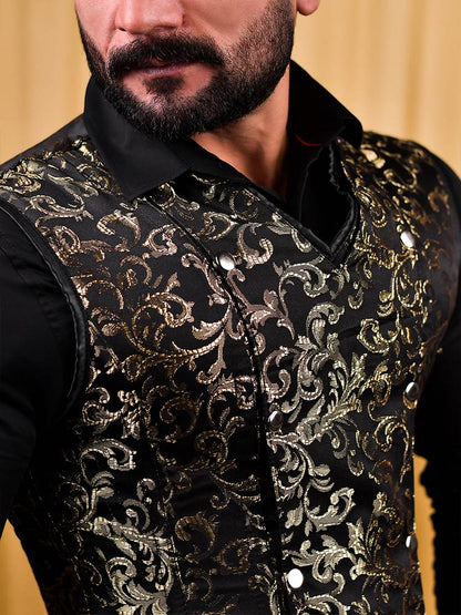 Male corset vests - Brocade Men's corset