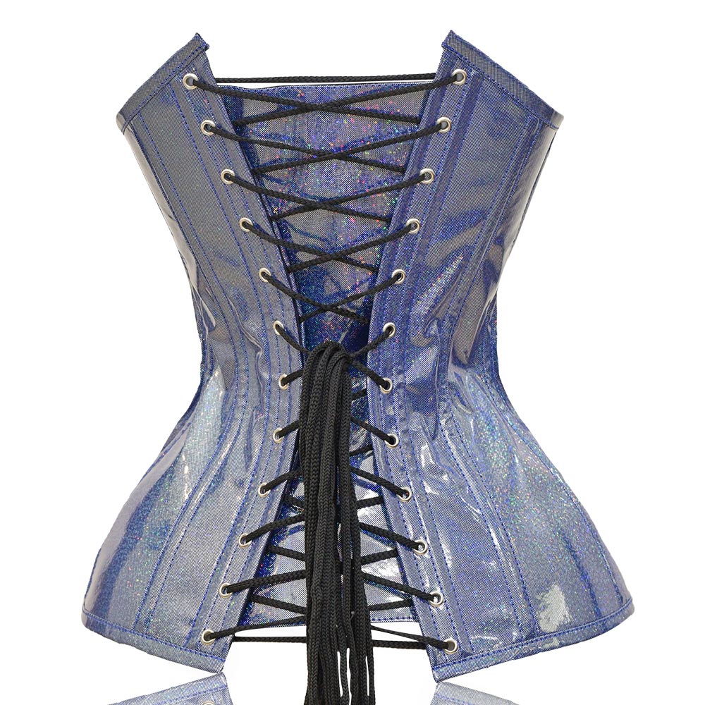 Light Blue Shiny corset -  Over Bust
