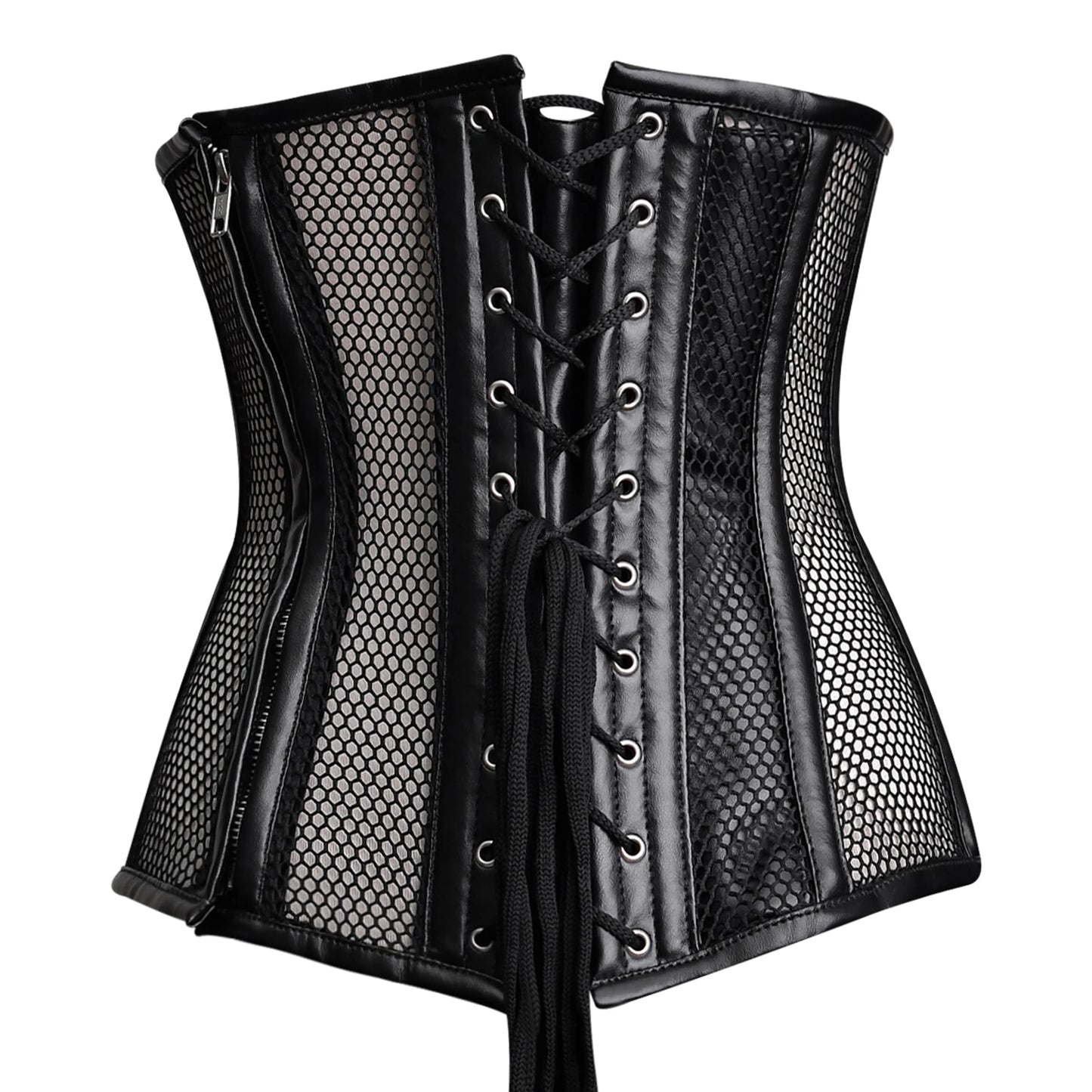 Mesh corset black Top - Studded corset