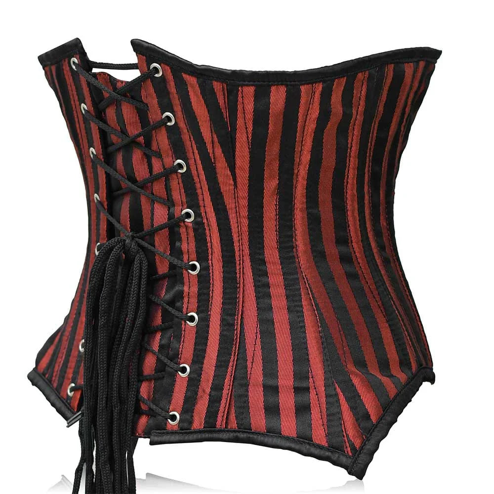 Red black corset - Lacing Under bust Corset