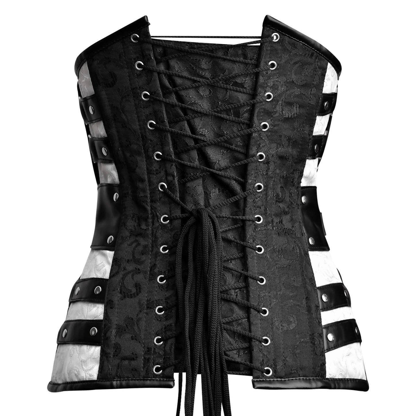 Black and white corset Top - Laced Corset