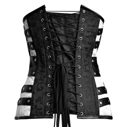 Black and white corset Top - Laced Corset