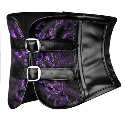 Purple Short torso corset Belt - waist cincher
