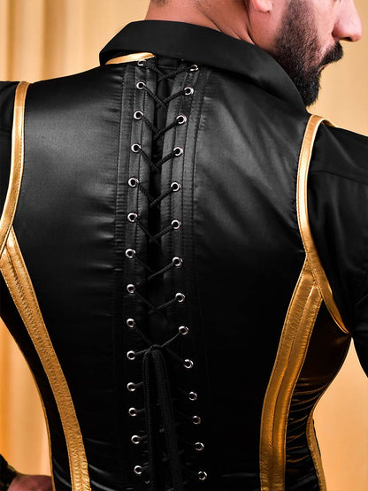 Male corset vest - Satin Men's Corset