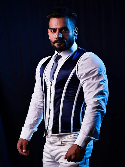 Men corset vest - Satin Male Corset