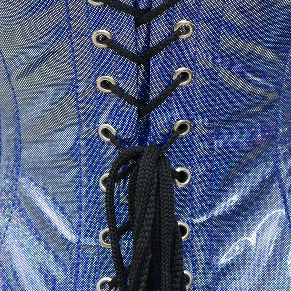 Light Blue Shiny corset -  Waist cincher