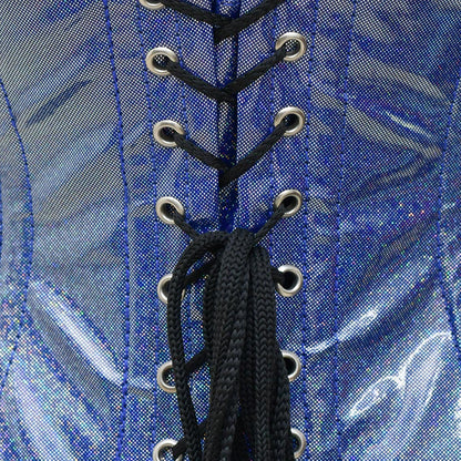 Light Blue Shiny corset -  Waist cincher
