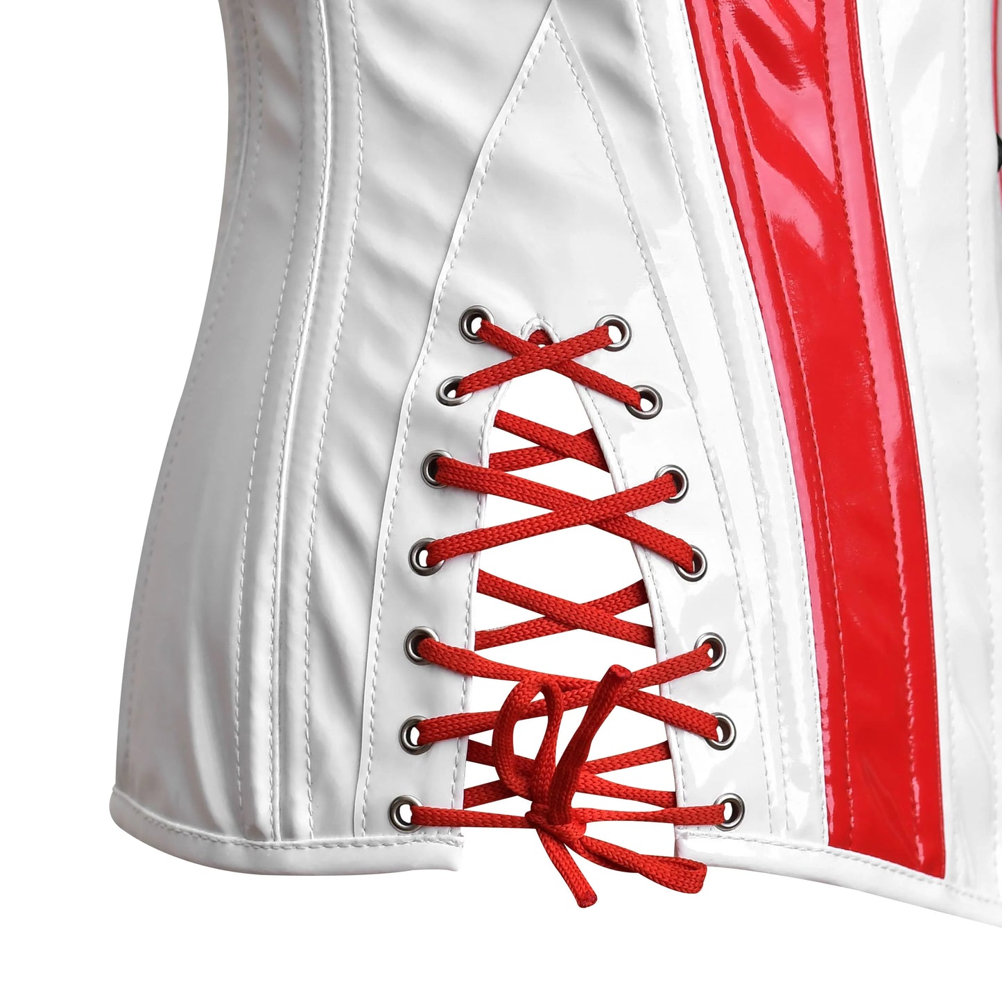 Red and white corset Top - Laced Corset