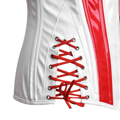 Red and white corset Top - Laced Corset
