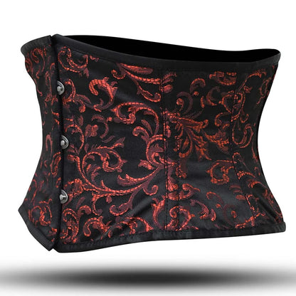 Short torso Red and black underbust corset