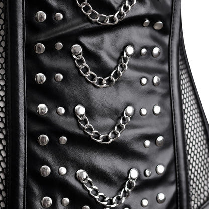 Mesh corset black Top - Studded corset