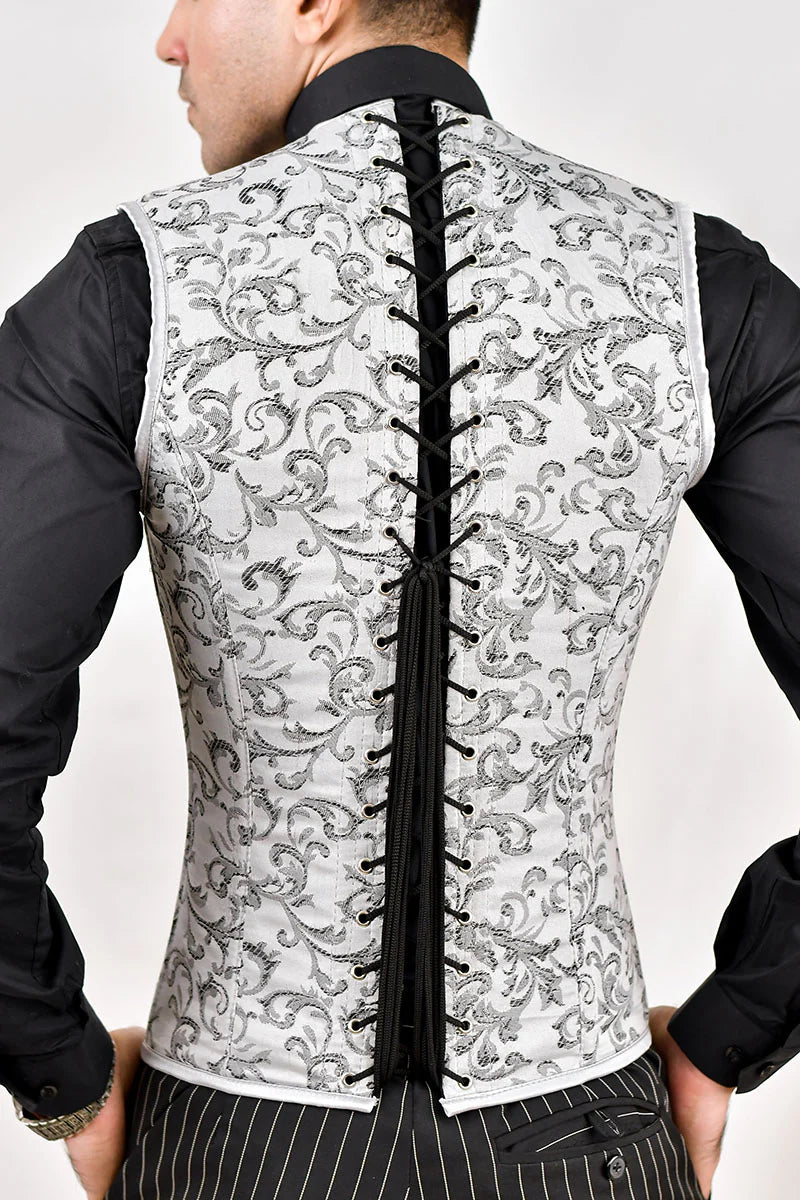 Brocade Men corset vest : Waist Training Corset