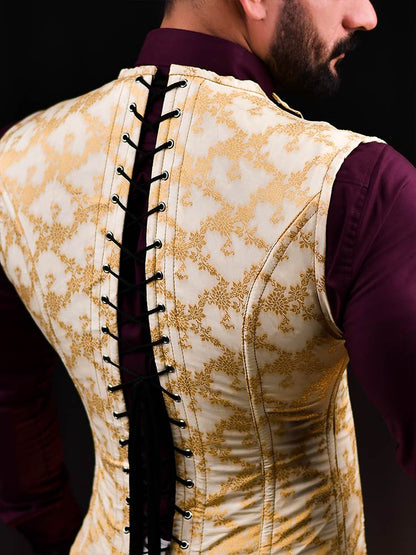 Vest corset top - Brocade Mens Corset