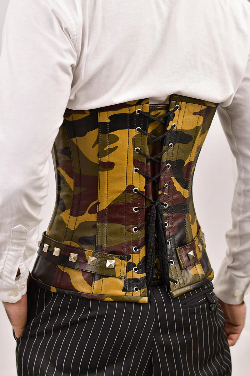Camouflage Mens Underbust Corset - Waist Trainer