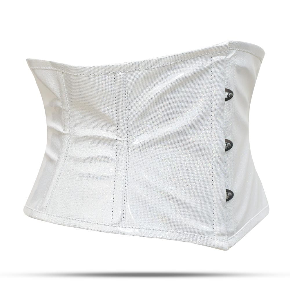 Shiny White  Short torso Waist Trainer