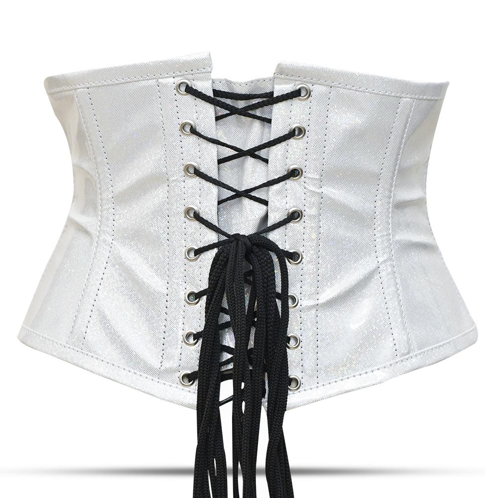 Shiny White  Short torso Waist Trainer