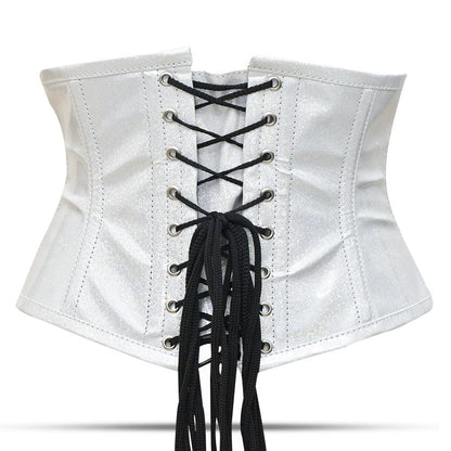 Shiny White  Short torso Waist Trainer