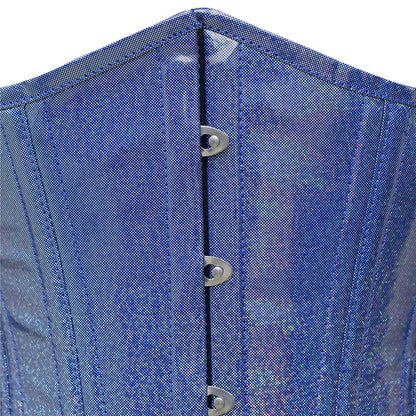 Light Blue Shiny corset -  Lacemade Corset