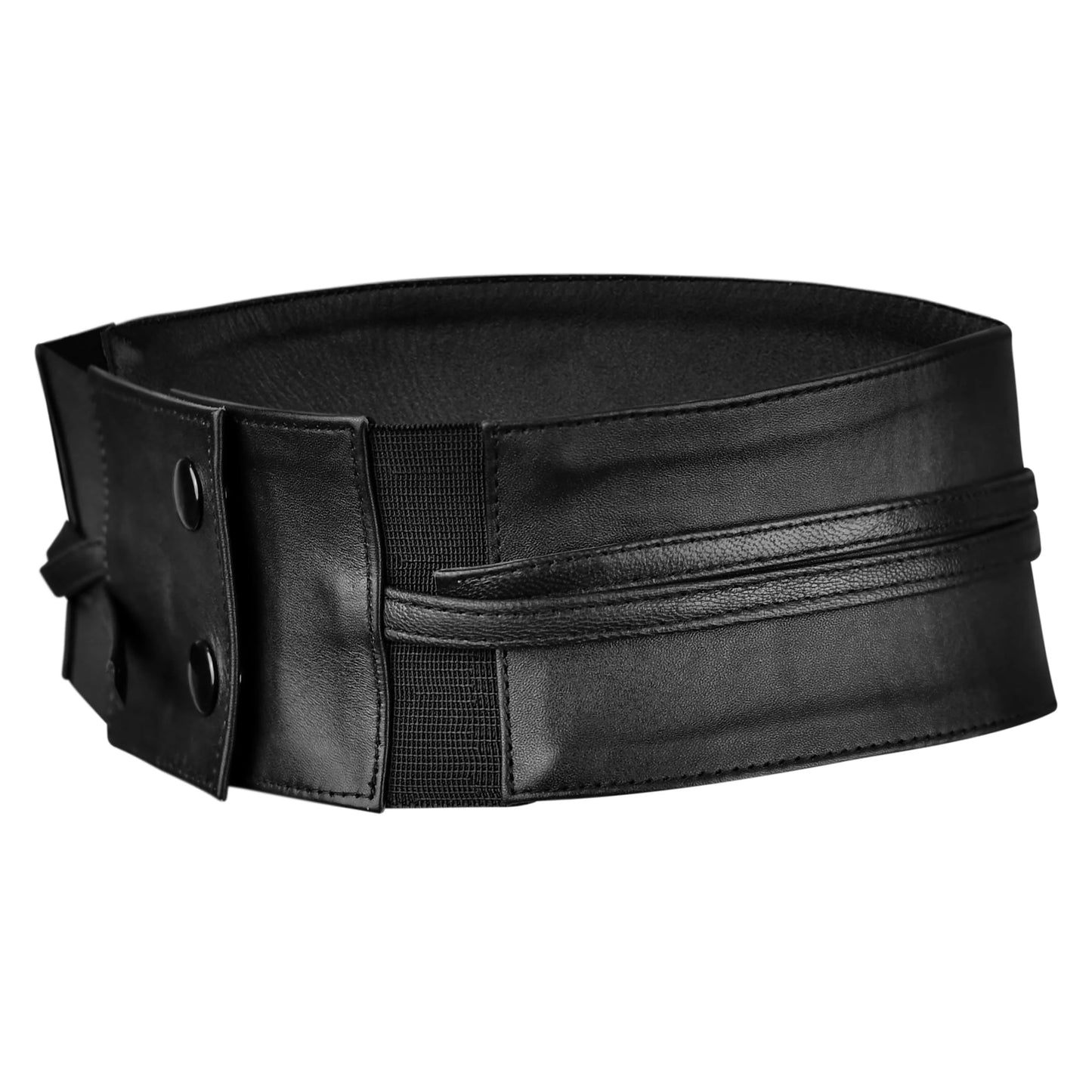 Black Leather Fashion Corset Belt - Waist Belt