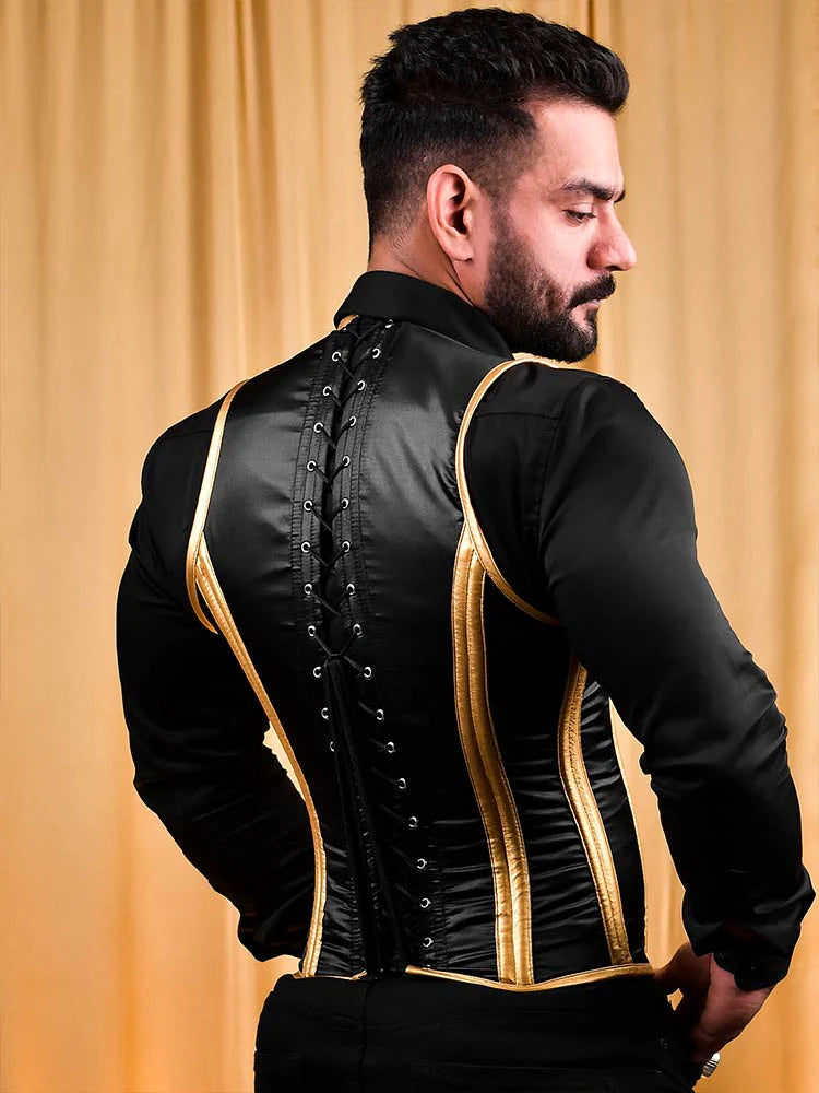 Male corset vest - Satin Men's Corset