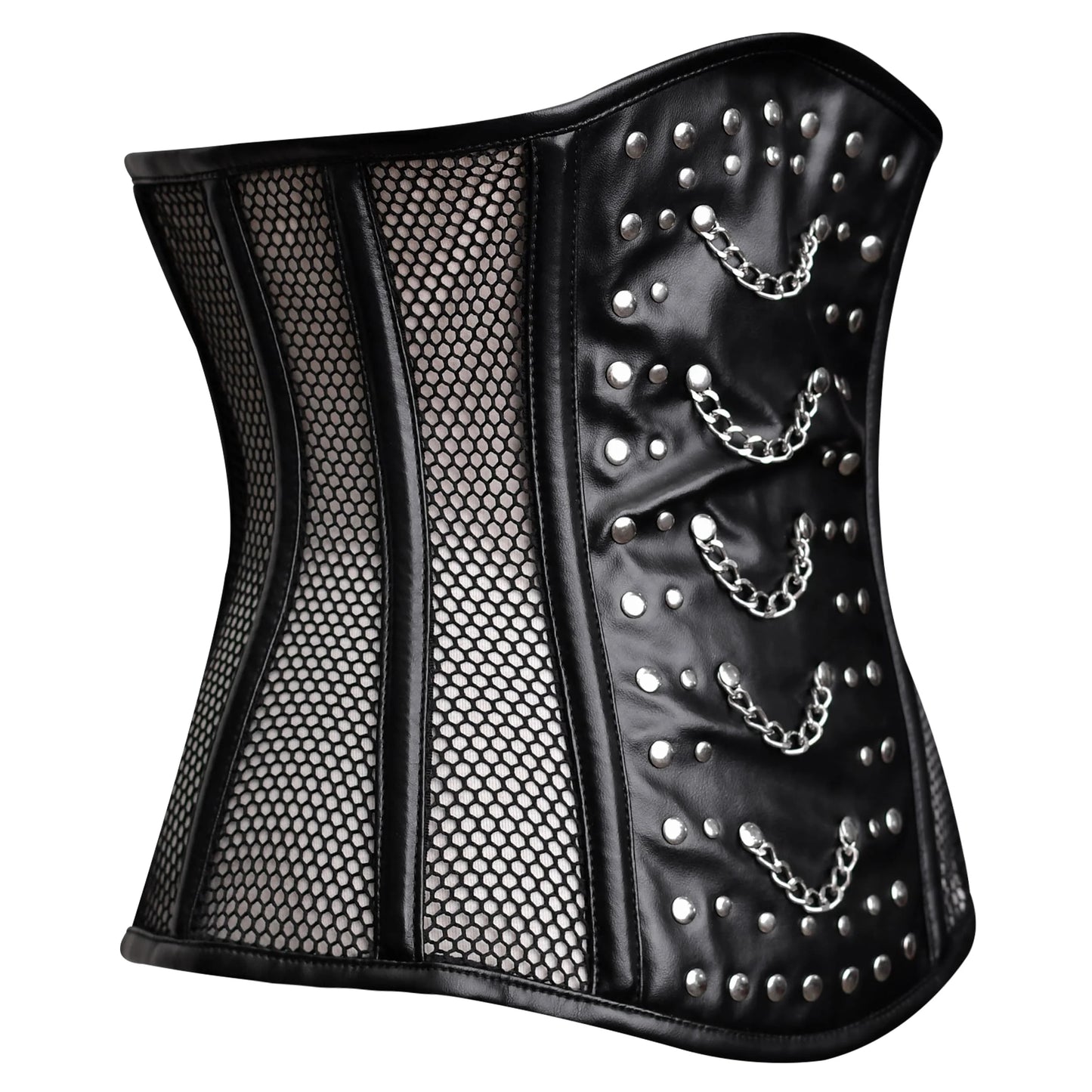 Mesh corset black Top - Studded corset