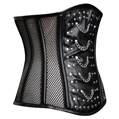 Mesh corset black Top - Studded corset