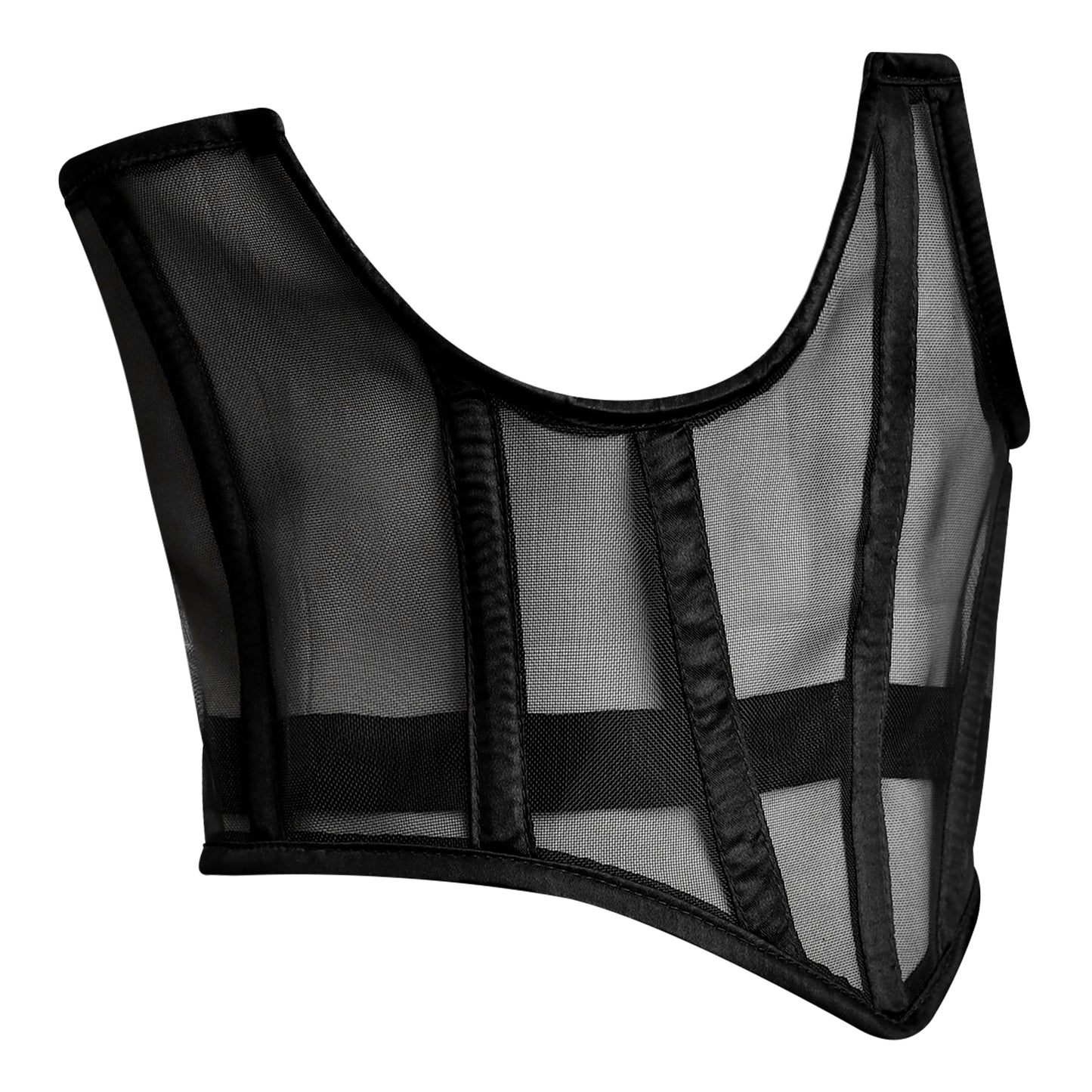Black Mesh Corset Top -Underbust  Corset