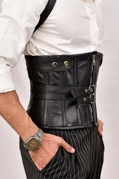 Men Underbust Corset With  Shoulder Harness