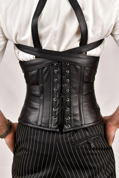 Men Underbust Corset With  Shoulder Harness